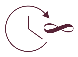 Schema d'une horloge avec le signe infini