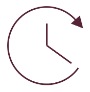 Schéma d'une horloge entourée d'une flèche