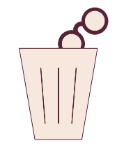 Schema de lunettes jetées dans une poubelle